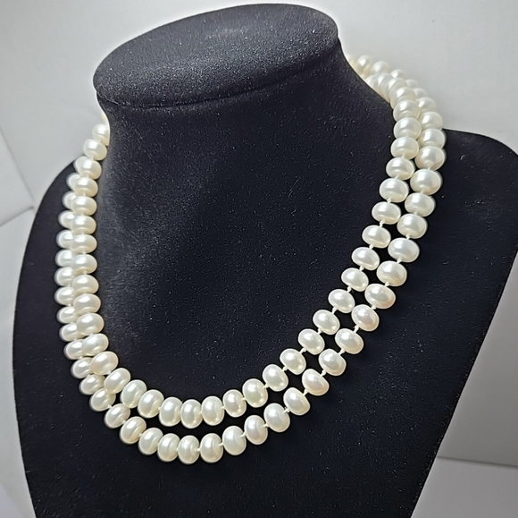 White Pearl Necklace Magnetic Clasp Bracelet Dainty Petite Sophisticated Classic - Picture 3 of 8